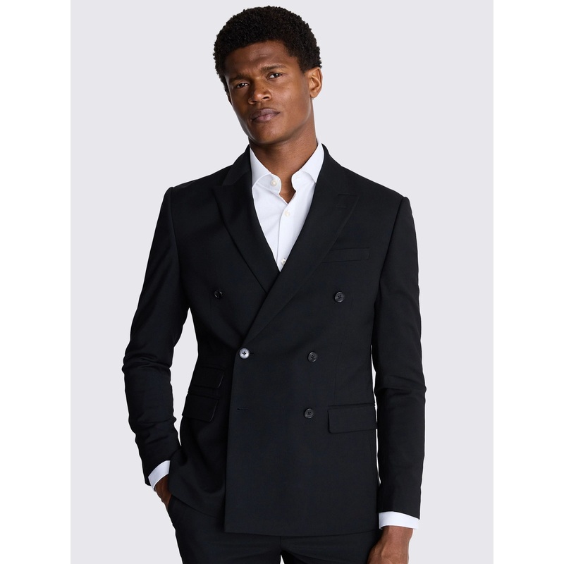 MOSS Black Regular Fit Stretch Suit Jacket