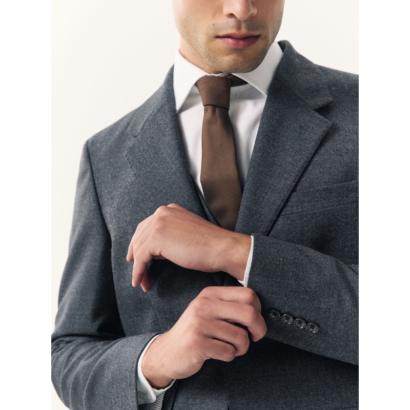 Blue Tailored Fit Merino Wool Blend Suit Jacket