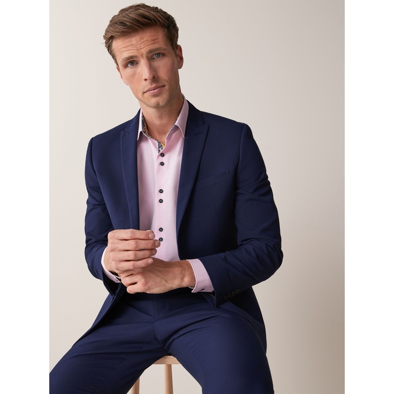Bright Blue Skinny Fit Two Button Suit Jacket
