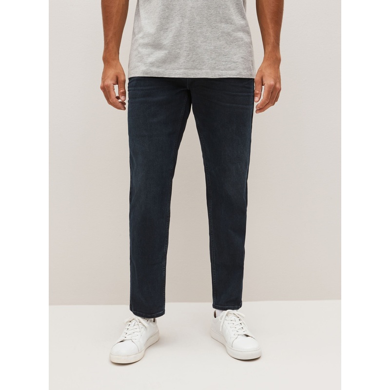Blue Black Single Straight Fit Classic Stretch Jeans