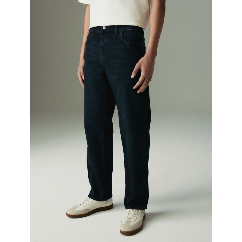Blue Deep Rinse Single Straight Fit Classic Stretch Jeans