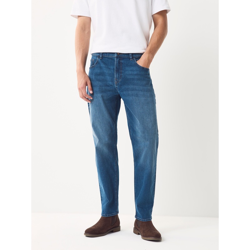 Blue Regular Tapered Fit Classic Stretch Jeans