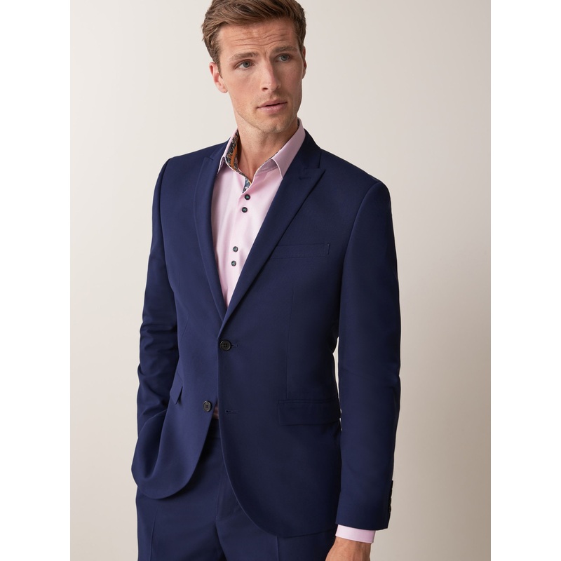 Bright Blue Slim Fit Two Button Suit Jacket