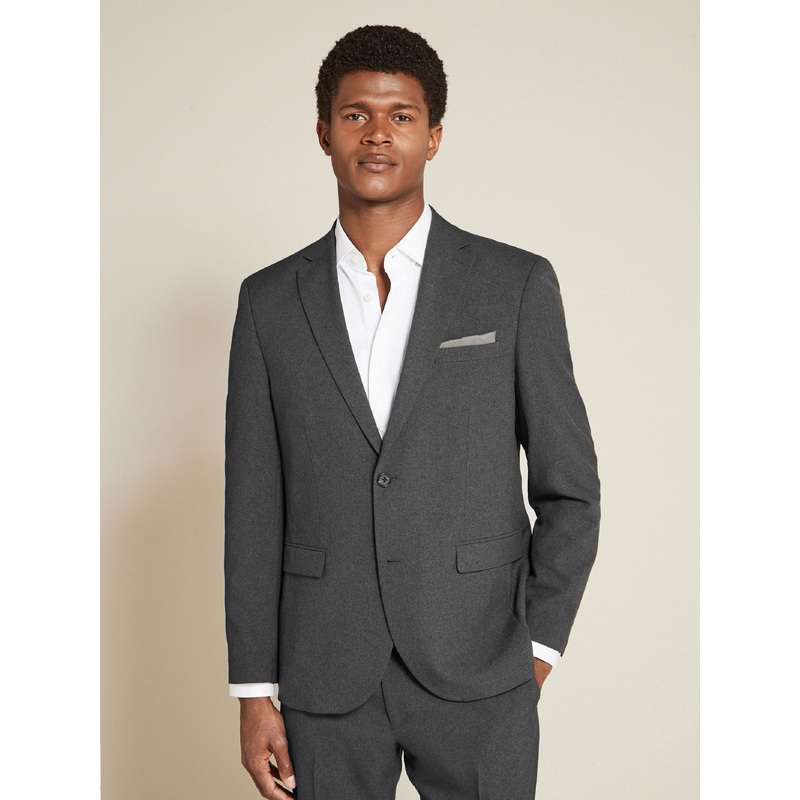 Charcoal Grey Regular Fit Essential Suit Jacket