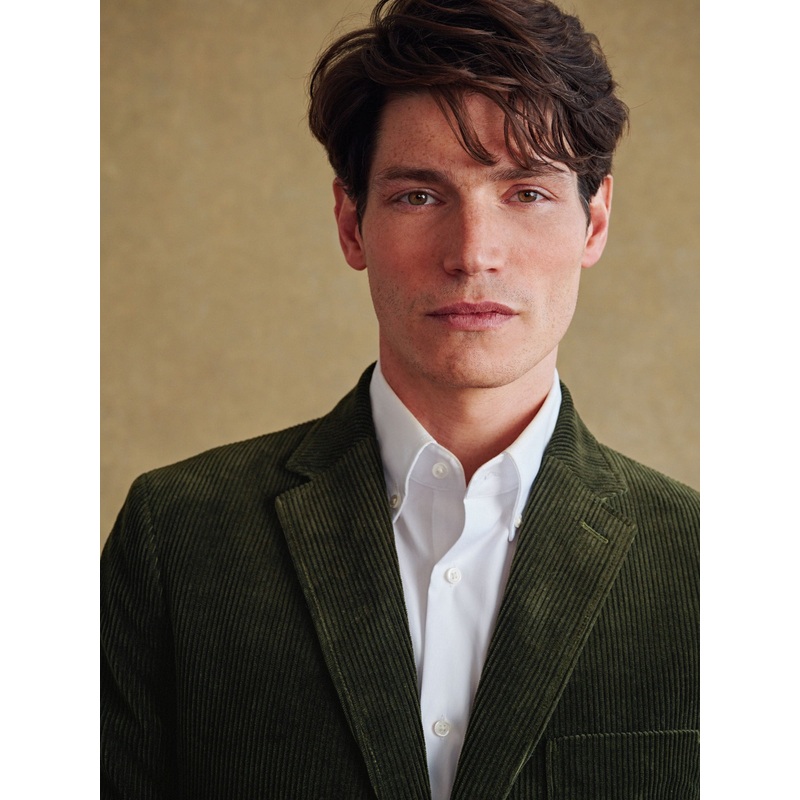 Barbour Green Corduroy Slim Fit Suit Jacket