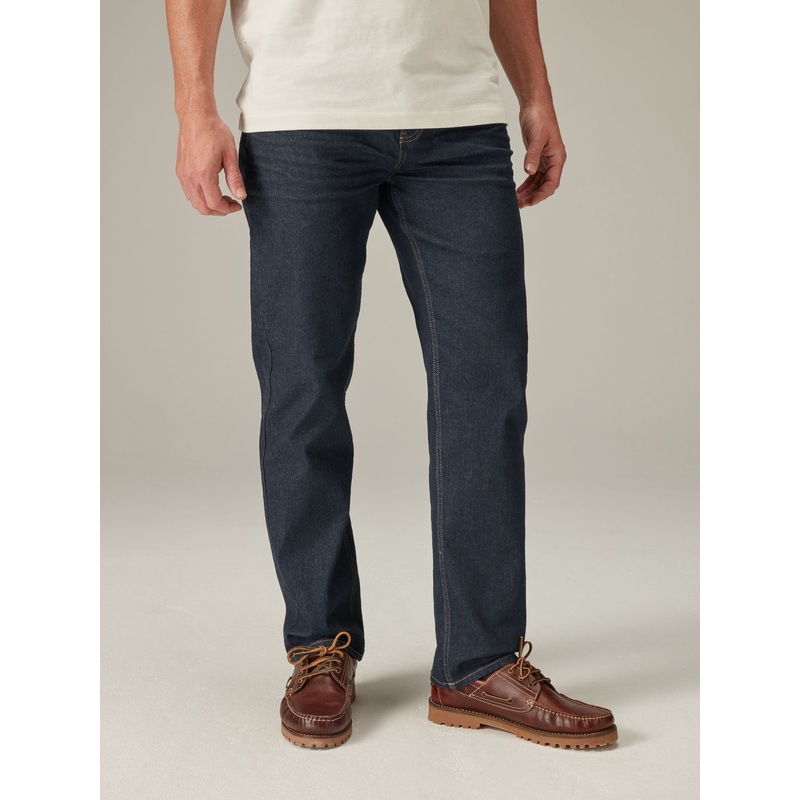 Dark Blue Straight Fit Straight Fit Essential Stretch Jeans