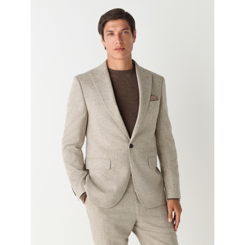 Stone Slim Fit Wool Blend Donegal Suit Jacket