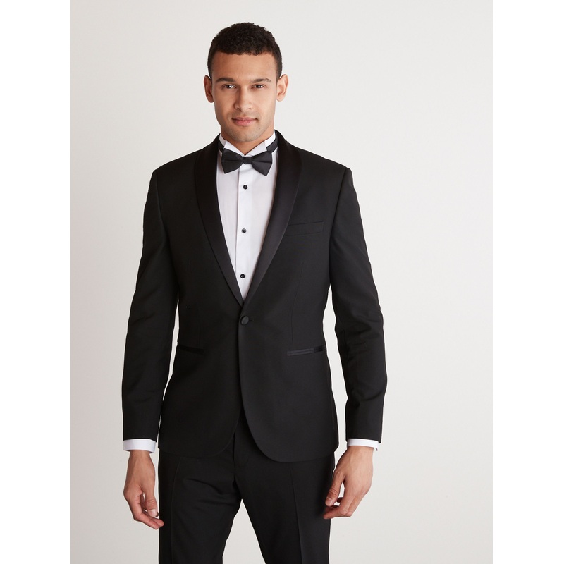 Black Shawl Slim Fit Tuxedo Suit Jacket
