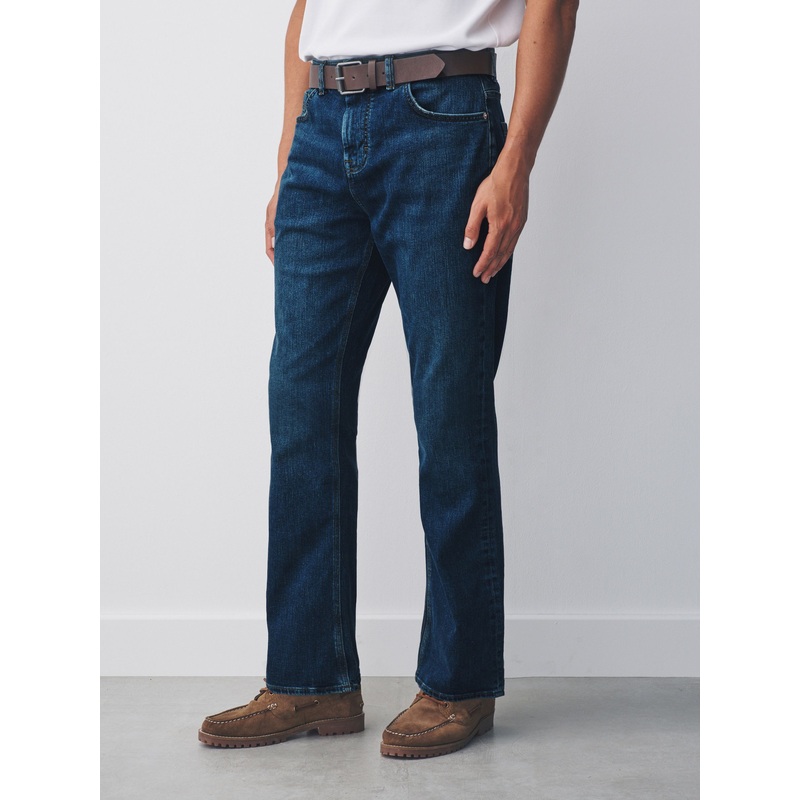 Blue Bootcut Signature Belted Jeans