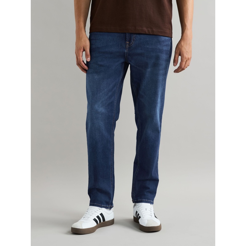 Blue Mid Regular Tapered Fit Classic Stretch Jeans