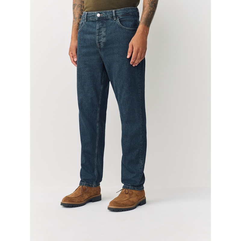 Blue Vintage Tint Regular Tapered Fit Vintage Wash Denim Jeans