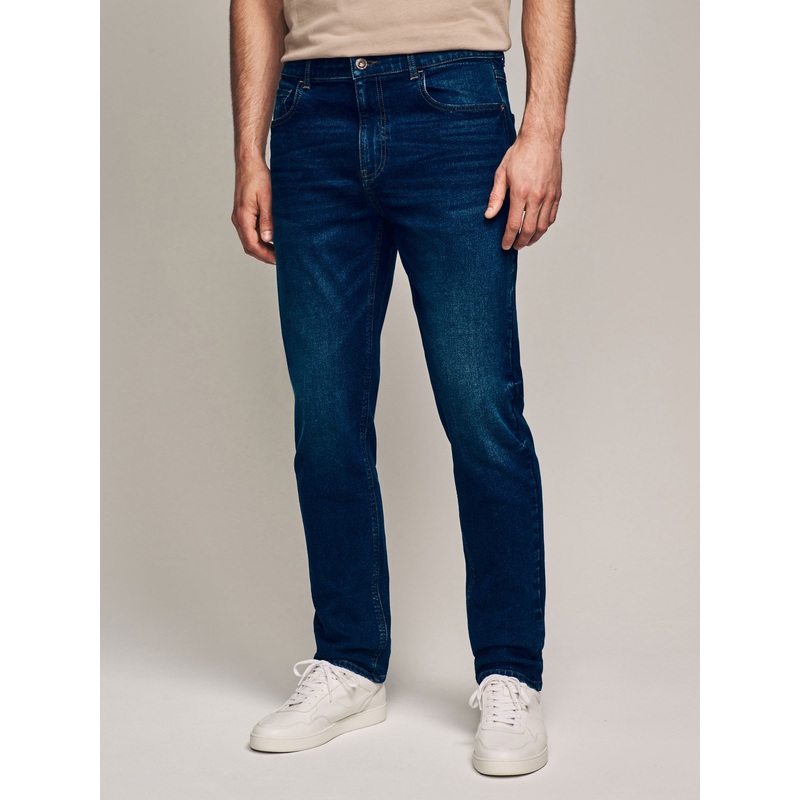 Mid Blue Slim Fit Essential Stretch Jeans