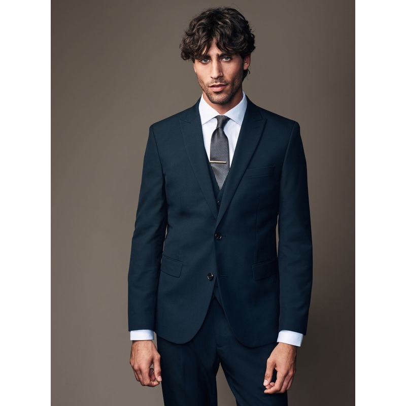 Navy Blue Slim Fit Two Button Suit Jacket
