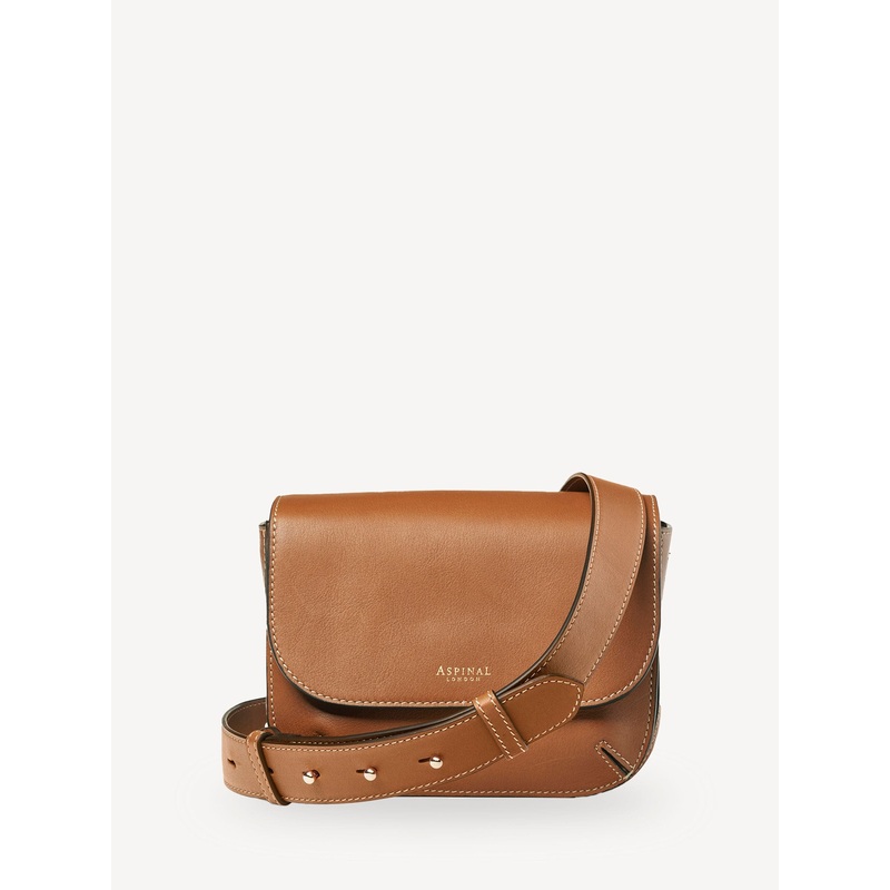 Aspinal of London Brown Ella Pebble Leather Bag