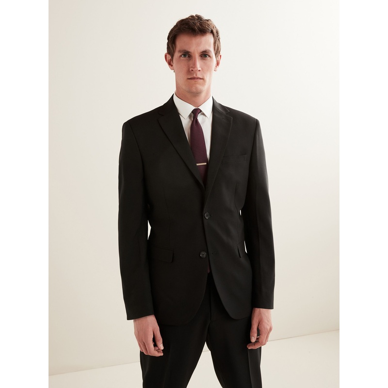 Black Regular Fit Essential Suit Jacket