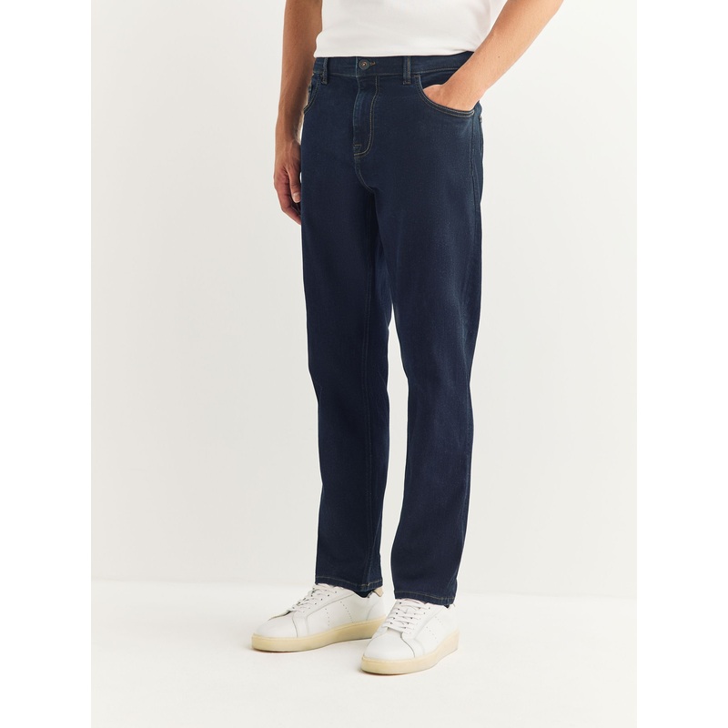 Blue Indigo Rinse Single Slim Fit Classic Stretch Jeans