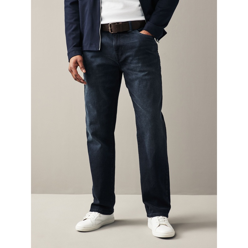Blue Ink Straight Fit Belted Authentic Jeans