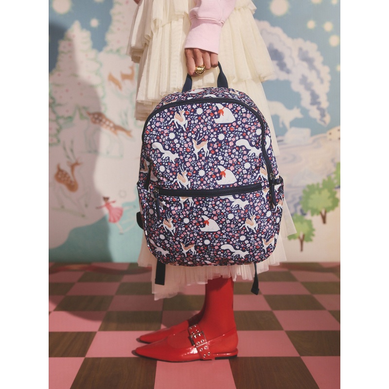 Cath Kidston Navy Polar Ditsy Foldaway Backpack