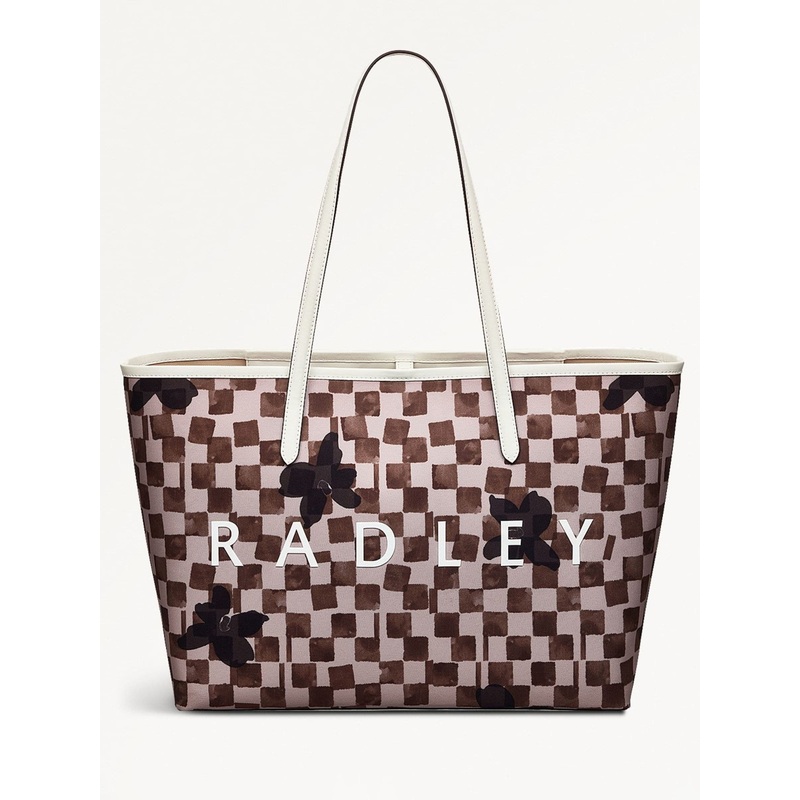 Radley Brown Large Southwell Gardens Check Open Top Tote Bag