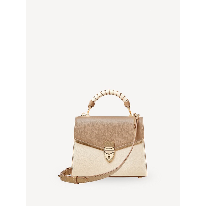 Aspinal of London Cream Mayfair Midi 2.0 Pebble Bag