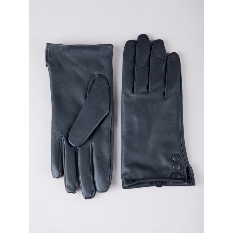 Lakeland Leather Blue Bassenthwaite Button Detail Gloves