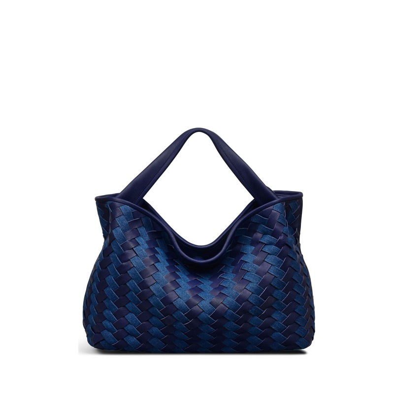 Radley Blue Large Devonshire Row Denim Open-Top Grab Bag