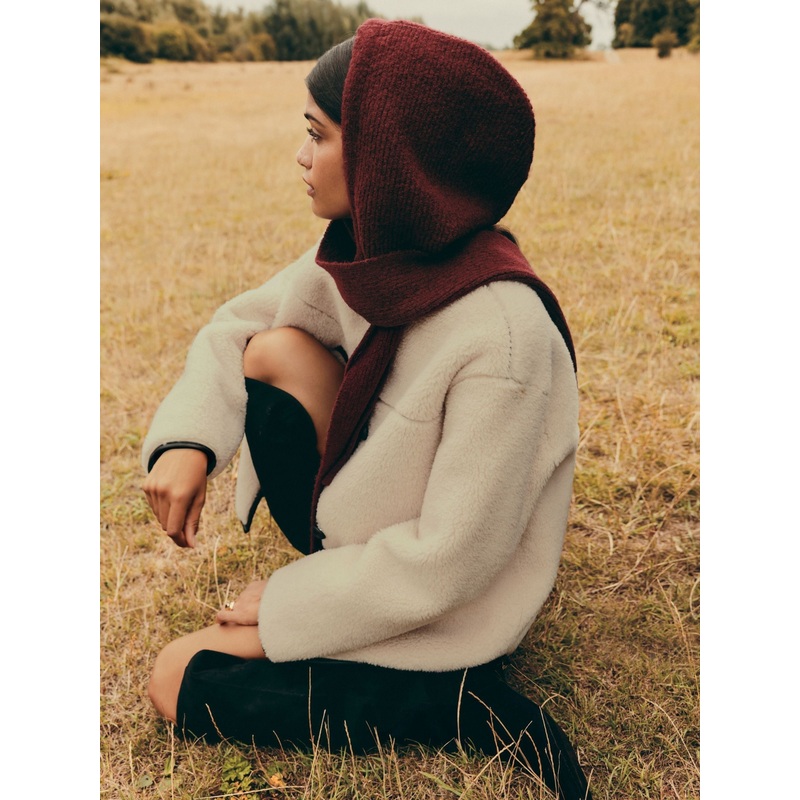 Friends Like These Berry Red Hooded Scarf