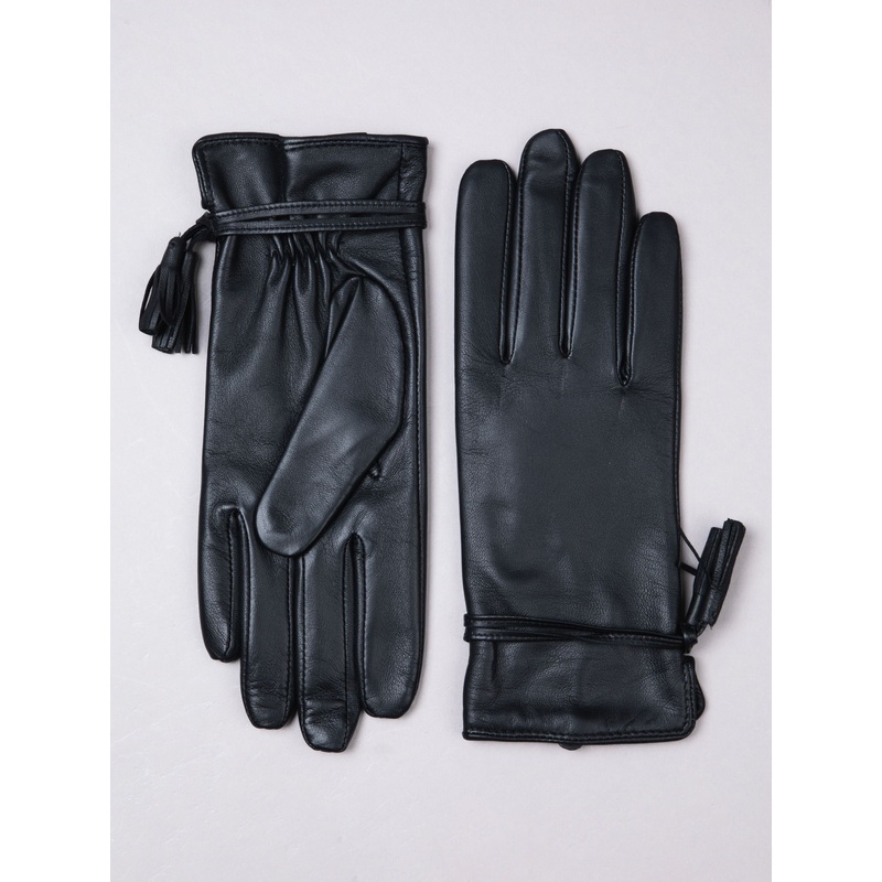 Lakeland Leather Black Tarraby Tassel Gloves