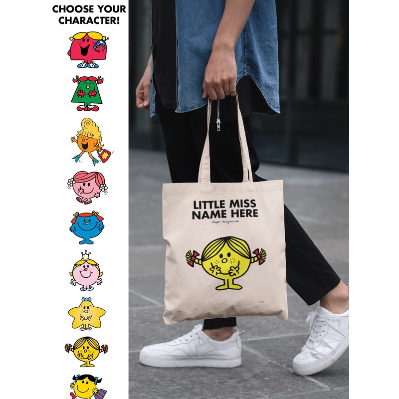 Star Editions 100% Cotton Little Miss Cream Personalised Tote Bag