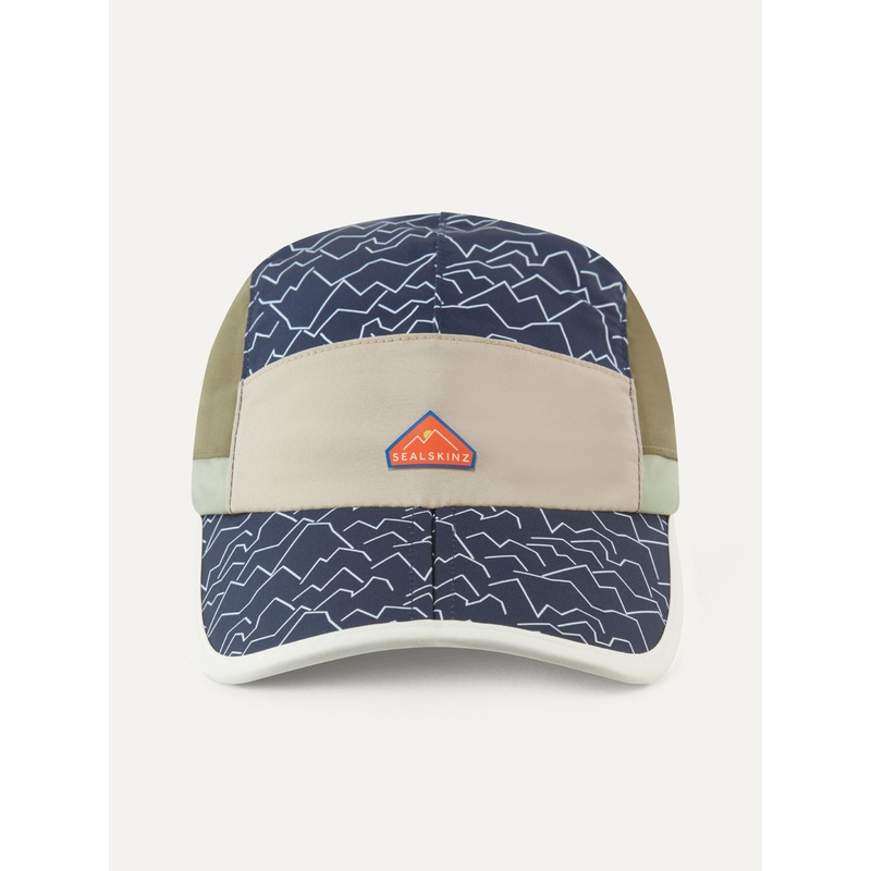 Sealskinz Blue Poringland Waterproof Foldable Peak Printed Hiking Cap