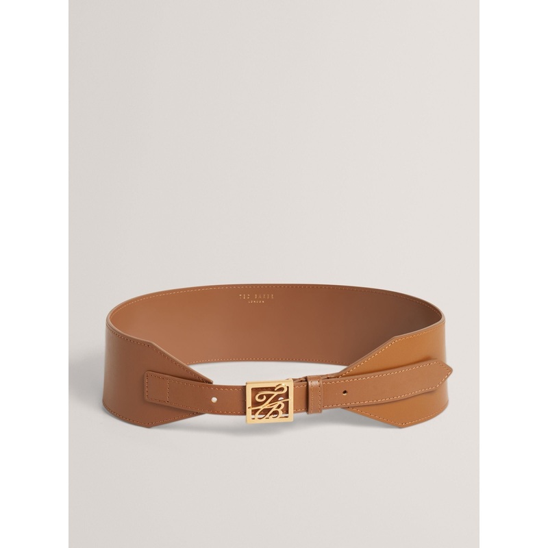 Ted Baker Brown Aniikaa Tb Script Leather Waist Belt