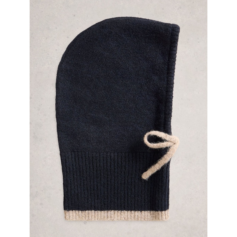 White Stuff Blue Emma Knitted Hood Hat