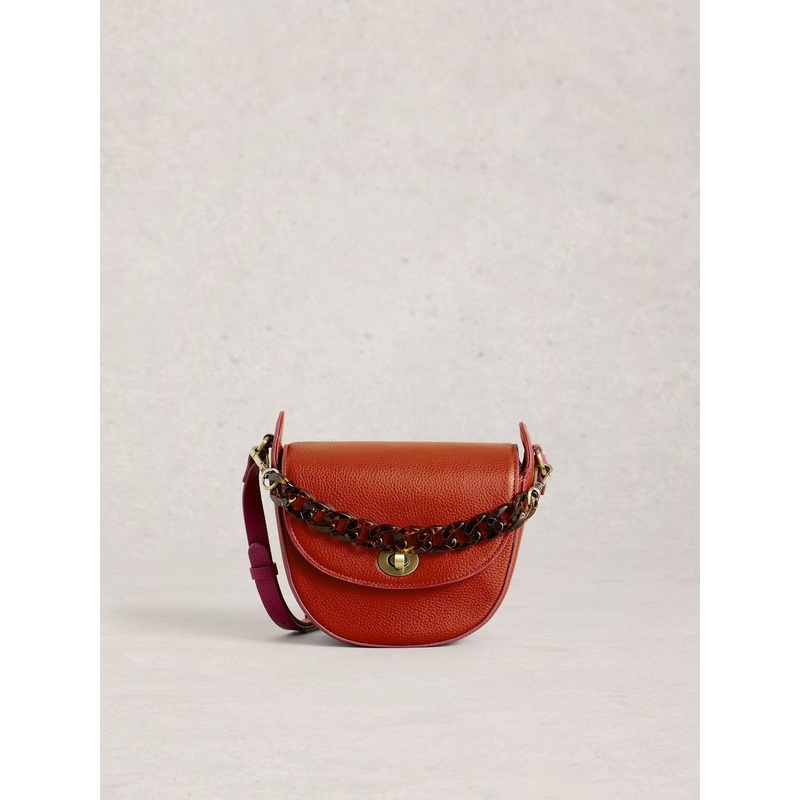 White Stuff Orange Sasha Saddle Bag