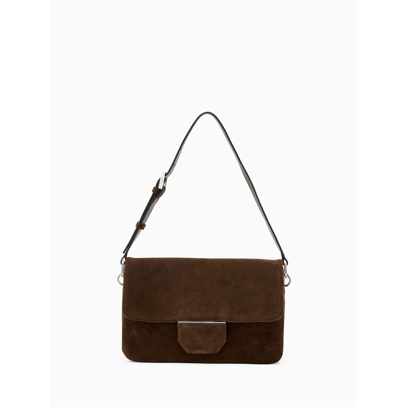 AllSaints Brown Ondine Suede Shoulder Bag
