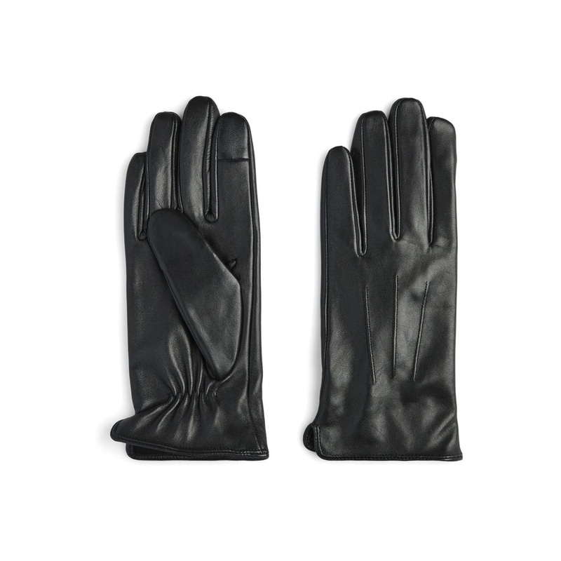 PIECES Black Leather Gloves