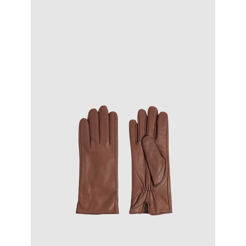 Reiss Tan Giselle Leather Gloves