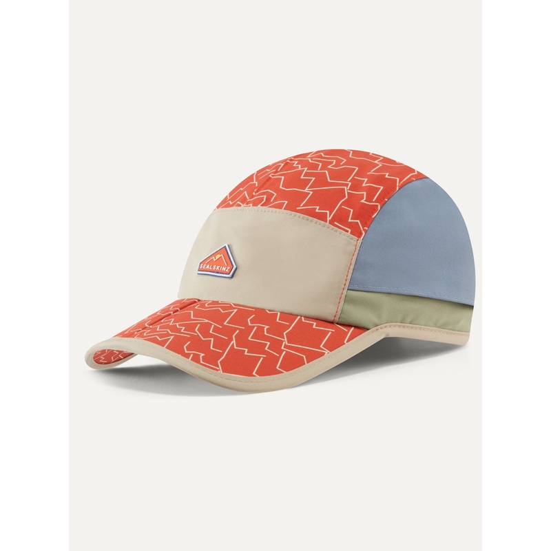 Sealskinz Orange Poringland Waterproof Foldable Peak Printed Hiking Cap