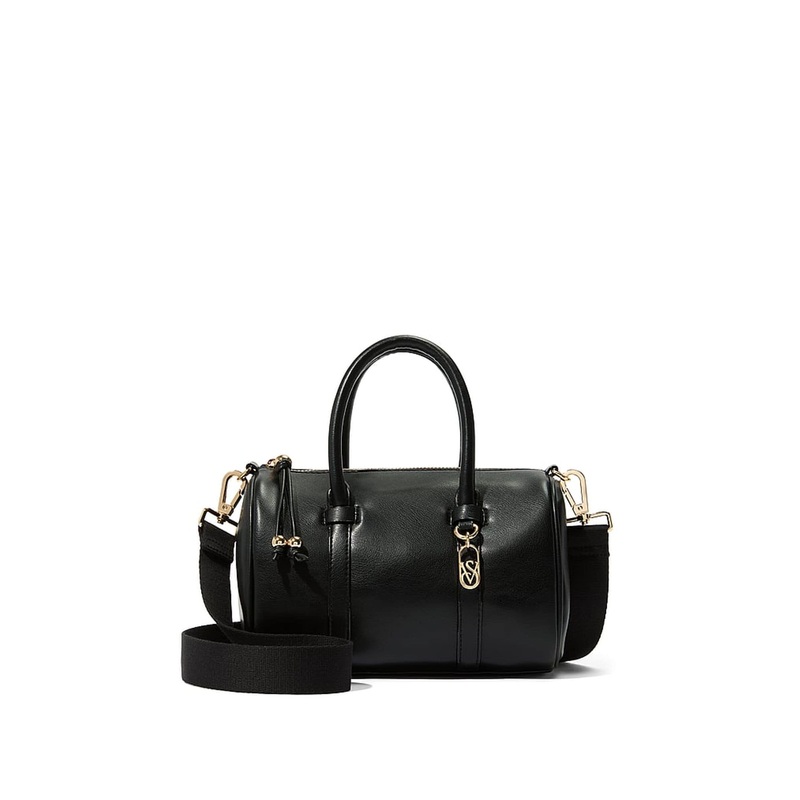 Victoria’s Secret Black Nappa Small Roll Duffle Bag