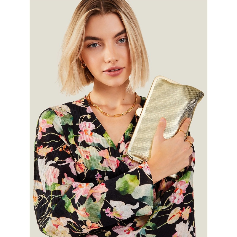 Accessorize Gold Clutch Bag