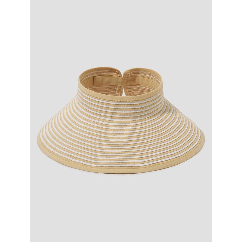 Monsoon Natural Jodi Packable Stripe Visor Hat