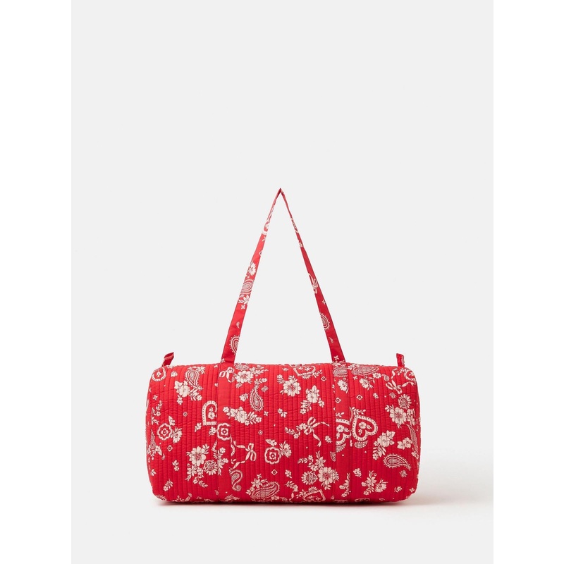 Accessorize Red Paisley Floral Weekender Bag