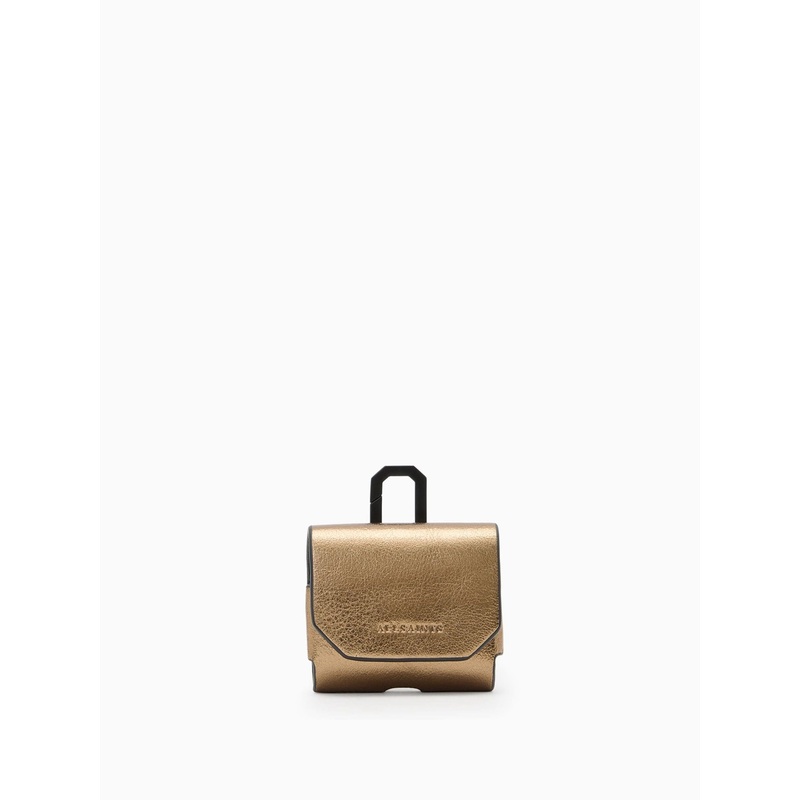 AllSaints Gold Airpod Hex Case Bag