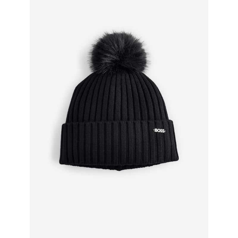BOSS Black Lonie Knitted Pom Beanie Hat