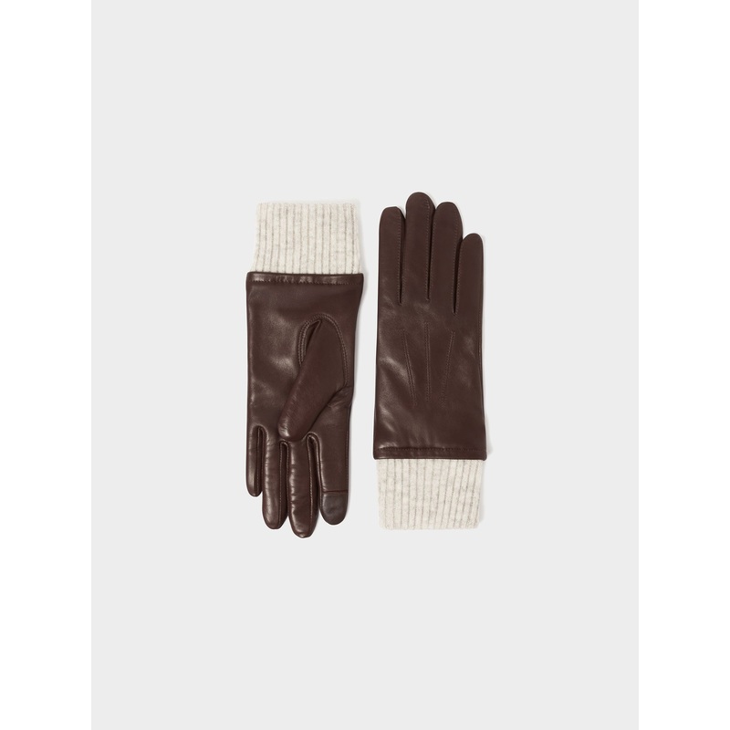 Osprey London The Ada Leather Brown Gloves