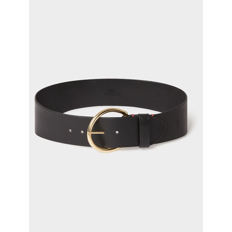 Osprey London The Oversized Leather Buckle Black Belt