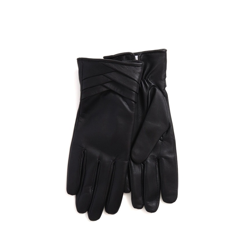 Jones Bootmaker Woven Detail Leather Brown Gloves