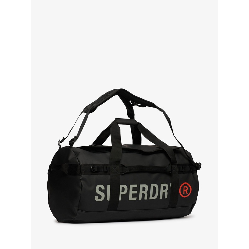 Superdry Black Large Tarp Barrel Bag