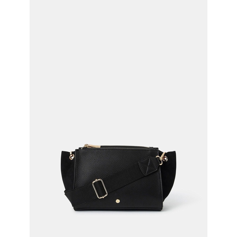 Accessorize Black Double Zip Cross-Body Bag