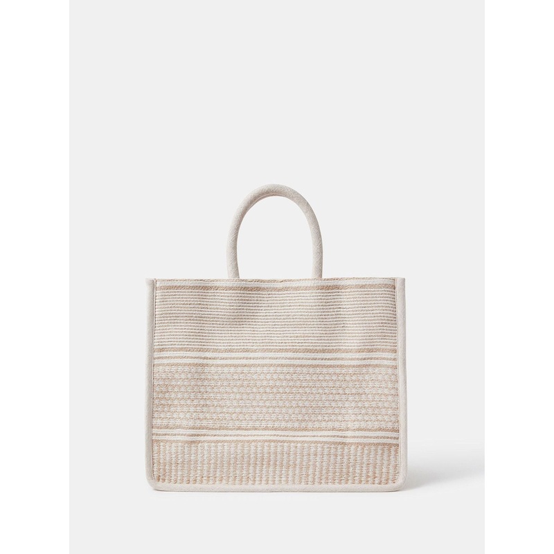 Accessorize Natural Woven Book Tote Bag