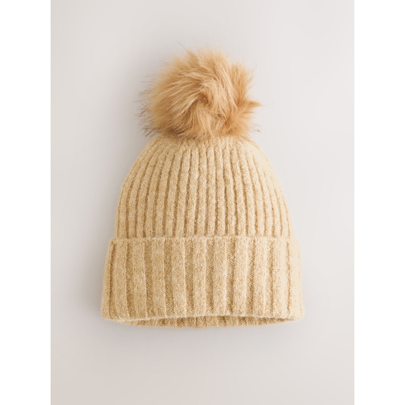 Syrup Rib Knit Pom Hat